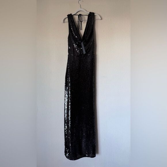 NWT House Of Harlow 1960 Viola Maxi Black Gown Dress Sequin Size XS - Picture 7 of 11